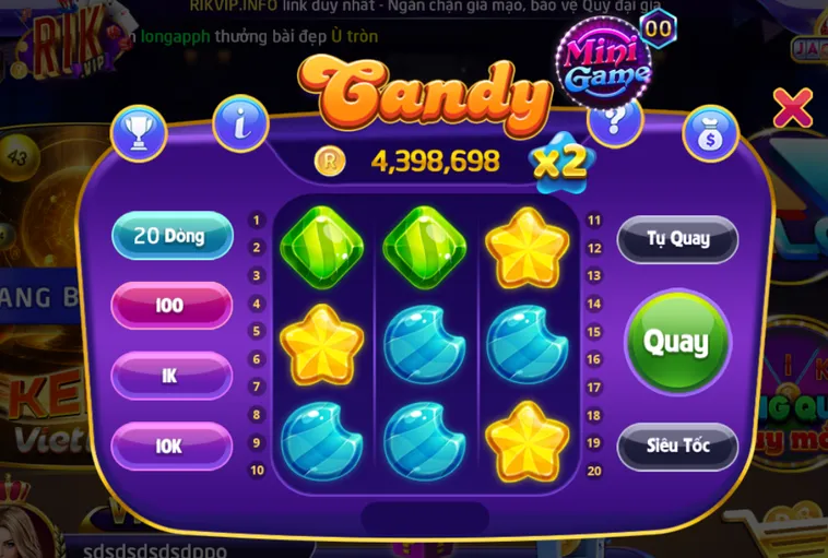 Đắm Chìm Trong Thế Giới Kẹo Ngọt Cùng Minigame Candy Tại RikVip