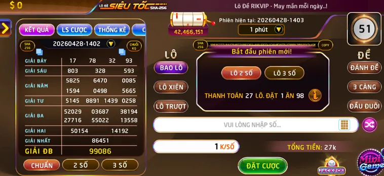 Lô Đề Siêu Tốc Tại RikVip Giải Trí Số Học Nhanh Và Uy Tín